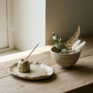 Stone Tray Incense Holder Set - lifestyle scene