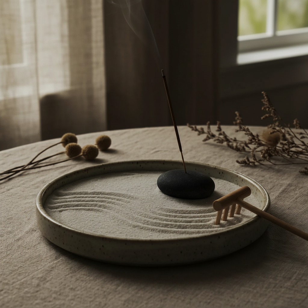 Rock Garden Incense Holder - mood shot