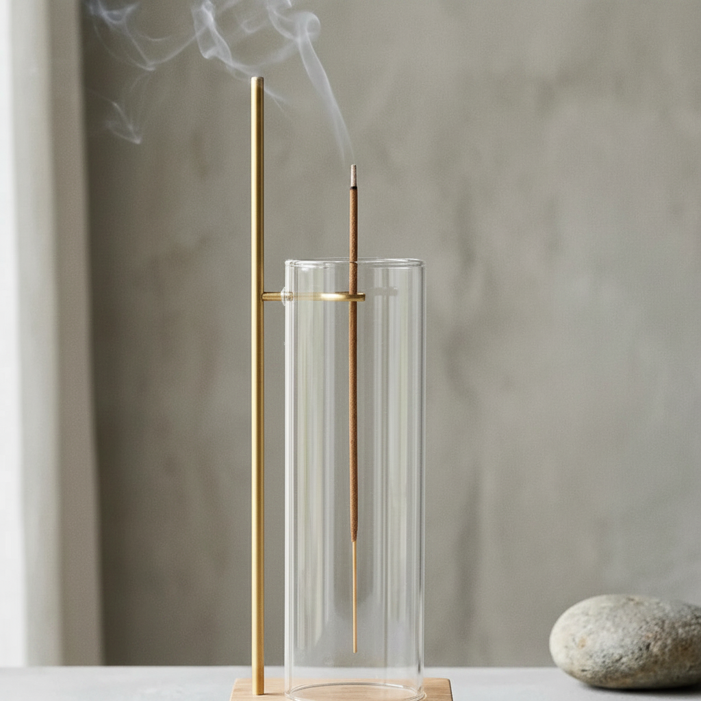 Suspended Glass Ash-Catcher Incense Holder - detail shot