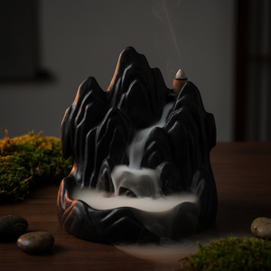 Mountain Waterfall Backflow Burner - night mood