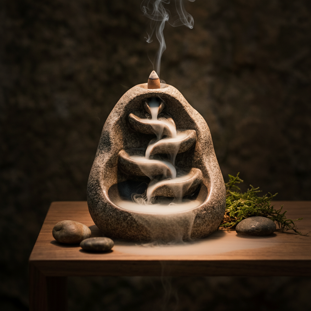 Mountain Mist Backflow Burner - smoke effect in action