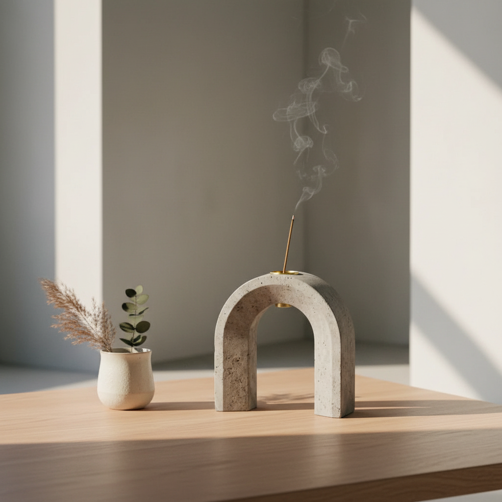Concrete Arch Incense Holder - lifestyle scene