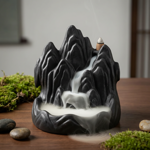 Mountain Waterfall Backflow Burner - smoke detail