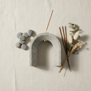Concrete Arch Incense Holder - flat lay
